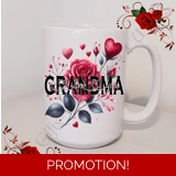 Designed Mug 11oz & 15oz sizes - Roses..