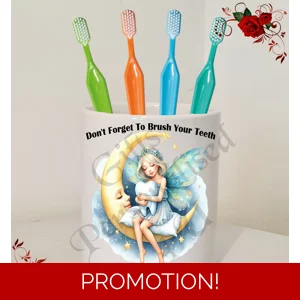 Personalised Ceramic Tooth Brush Holder –  Design 1