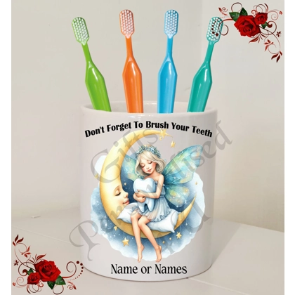 Personalised Ceramic Tooth Brush Holder –  Design 1