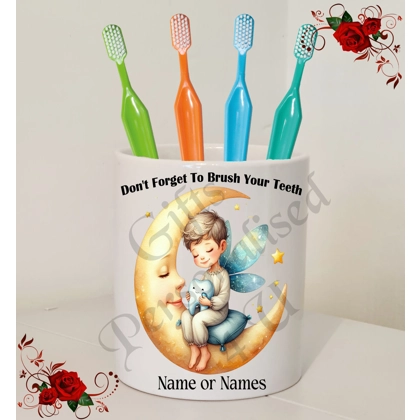 Personalised Ceramic Tooth Brush Holder –  Design 2