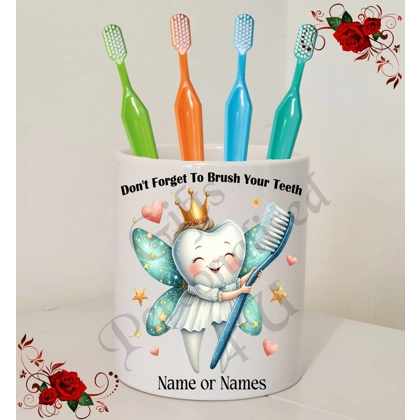 Personalised Ceramic Tooth Brush Holder –  Design 4