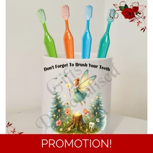 Personalised Ceramic Tooth Brush Holder –  Design 6