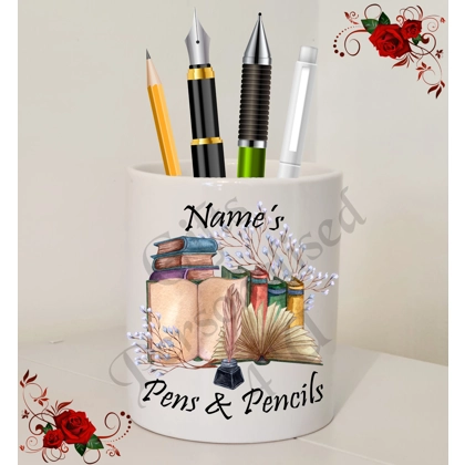 Personalised Ceramic Pens & Pencils Holder – Name’s Pens & Pencils – Design 4