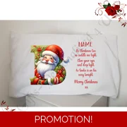 Personalised Pillowcase - Christmas Eve - Name & Initial - D.22