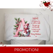 Personalised Pillowcase - Christmas Eve - Name & Initial - D.42