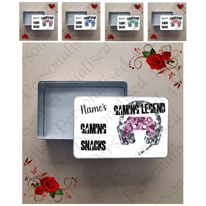 Personalised Treat Sweet Tin - Gamer Gaming Legend PS5 Gaming Snacks - Design 1 Personalised Treat Sweet Tin - Gamer Gaming Legend PS5 Gaming Snacks - Design 1