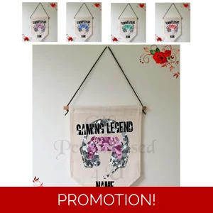 Personalised Linen Pennant Flag - Gaming Legend - PS5 - Name - Design 1