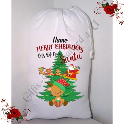 Personalised Small / Large - Christmas - Santa Sack - Name - Design 13