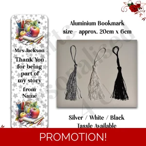 Personalised Aluminium Bookmark - Teacher - Thank You / Leaving Gift - Design 16