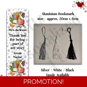 Personalised Aluminium Bookmark - Teacher - Thank You / Leaving Gift - Design 17