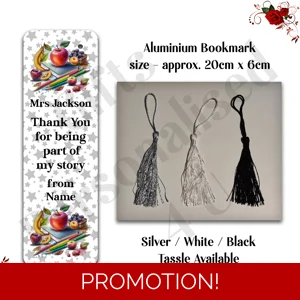 Personalised Aluminium Bookmark - Teacher - Thank You / Leaving Gift - Design 21