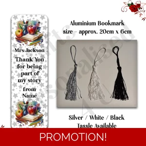 Personalised Aluminium Bookmark - Teacher - Thank You / Leaving Gift - Design 22