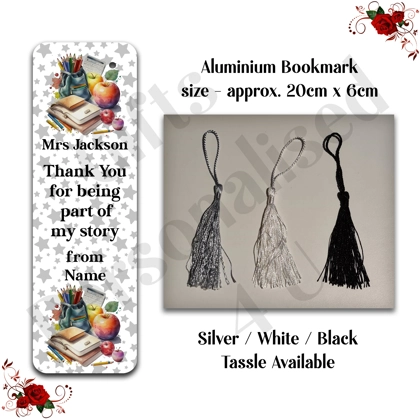 Personalised Aluminium Bookmark - Teacher - Thank You / Leaving Gift - Design 23