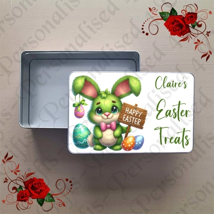 Personalised Metal Storage Tin - Easter - Name's Easter Treats - D.2