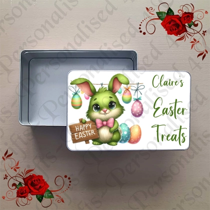 Personalised Metal Storage Tin - Easter - Name's Easter Treats - D.3