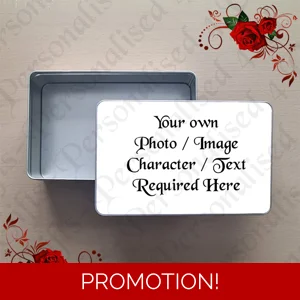 Personalised Metal Storage Tin - Your Own Design - Any Image/Photo/Text req.