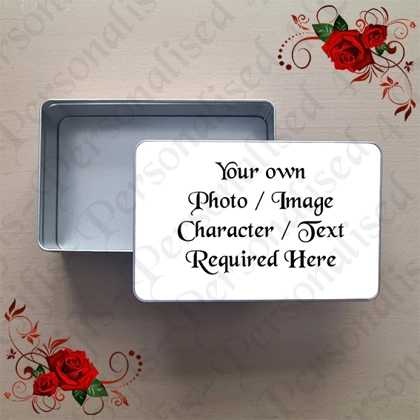 Personalised Metal Storage Tin - Your Own Design - Any Image/Photo/Text req. Personalised Metal Storage Tin - Your Own Design - Any Image/Photo/Text req.