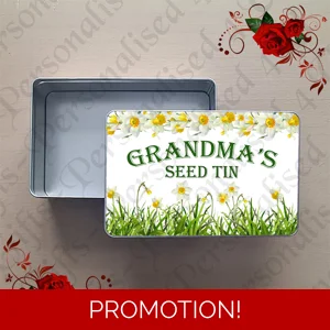 Personalised Metal Storage Tin - Gardening - Gift - Seed Tin - Design 10