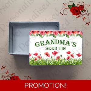 Personalised Metal Storage Tin - Gardening - Gift - Seed Tin - Design 11