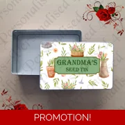 Personalised Metal Storage Tin - Gardening - Gift - Seed Tin - Design 2