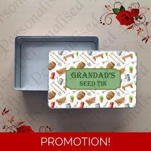 Personalised Metal Storage Tin - Gardening - Gift - Seed Tin - Design 3