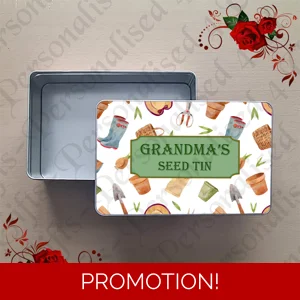 Personalised Metal Storage Tin - Gardening - Gift - Seed Tin - Design 7