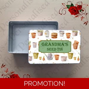 Personalised Metal Storage Tin - Gardening - Gift - Seed Tin - Design 8