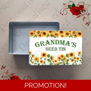 Personalised Metal Storage Tin - Gardening - Gift - Seed Tin - Design 9