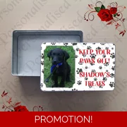 Personalised Metal Storage Tin - Dog - Photo - Keep Your Paws OFF! Name's Treats - D.1