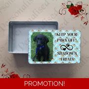 Personalised Metal Storage Tin - Dog - Photo - Keep Your Paws OFF! Name's Treats - D.3