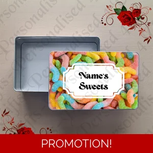 Personalised Metal Storage Tin - Sweets - Name's Sweets - D.4
