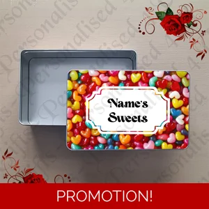 Personalised Metal Storage Tin - Sweets - Name's Sweets - D.5