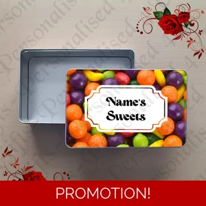 Personalised Metal Storage Tin - Sweets - Name's Sweets - D.6
