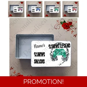 Personalised Treat Sweet Tin - Gamer Gaming Legend Xbox Gaming Snacks - Design 1