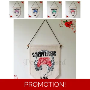 Personalised Linen Pennant Flag - Gaming Legend - Xbox - Name - Design 1