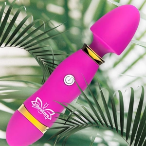 1pc AV Stick Vibrator - Pink & Golden G-Spot Stimulator with Ergonomic Handle, 3 Speeds & 3 Modes