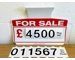 RED For Sale Sign Board, Car Price/Pricing Sun Visor Vehicle/Auto Price Kit