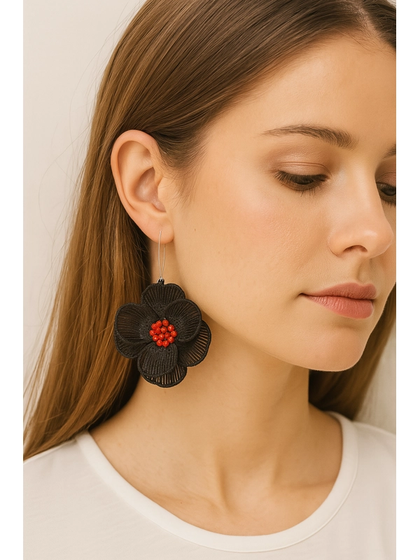 3D Flower Earrings – Statement Handmade Jewelry