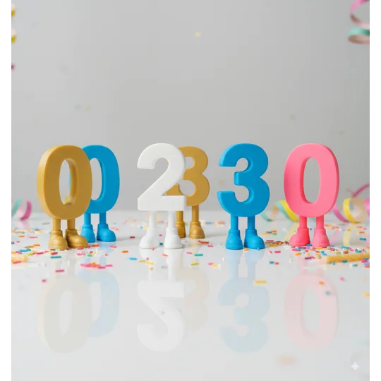 Cake Toppers Αριθμοί με Ποδαράκια – Μοναδικά Διακοσμητικά Τούρτας για Γενέθλια, Γιορτές και Επετείου