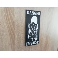 Πινακίδα Δωματίου Κοριτσιού “Danger Inside”, αστείο δώρο πινακίδας για έφηβη, 3D εκτύπωση