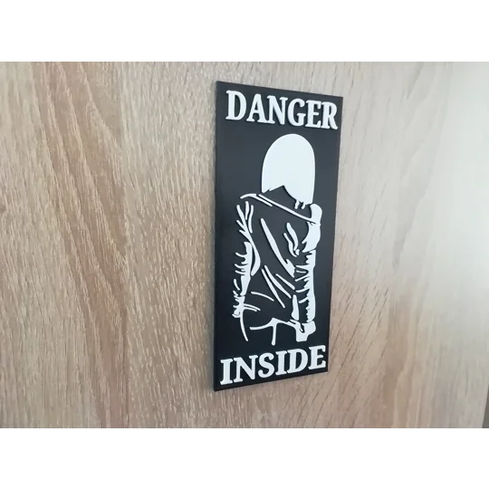 Πινακίδα Δωματίου Κοριτσιού “Danger Inside”, αστείο δώρο πινακίδας για έφηβη, 3D εκτύπωση