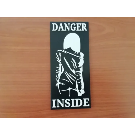 Πινακίδα Δωματίου Κοριτσιού “Danger Inside”, αστείο δώρο πινακίδας για έφηβη, 3D εκτύπωση