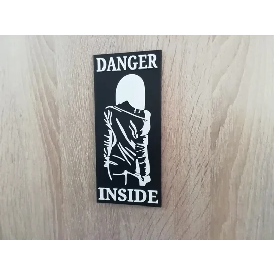 Πινακίδα Δωματίου Κοριτσιού “Danger Inside”, αστείο δώρο πινακίδας για έφηβη, 3D εκτύπωση
