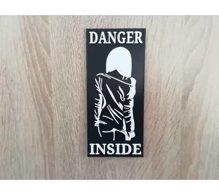 Πινακίδα Δωματίου Κοριτσιού “Danger Inside”, αστείο δώρο πινακίδας για έφηβη, 3D εκτύπωση