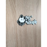 My Valentine - 3D Εκτυπωμένη Επιγραφή με Χαριτωμένο Σχέδιο Μέλισσας - Μια Γοητευτική Διακόσμηση