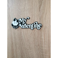 My Valentine - 3D Εκτυπωμένη Επιγραφή με Χαριτωμένο Σχέδιο Μέλισσας - Μια Γοητευτική Διακόσμηση
