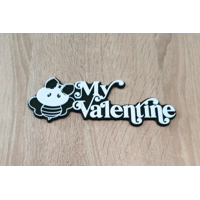 My Valentine - 3D Εκτυπωμένη Επιγραφή με Χαριτωμένο Σχέδιο Μέλισσας - Μια Γοητευτική Διακόσμηση