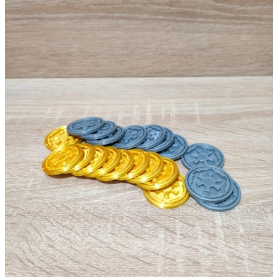 Imperial Credit Set of 20 Credits - Gold and Silver  - Royal Credits - Star Wars Inspired Credits -