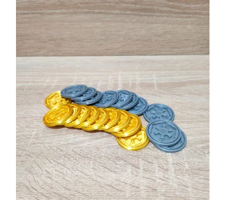 Imperial Credit Set of 20 Credits - Gold and Silver - Royal Credits - Star Wars Inspired Credits -
