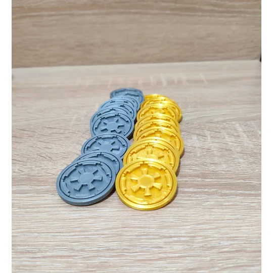 Imperial Credit Set of 20 Credits - Gold and Silver - Royal Credits - Star Wars Inspired Credits -